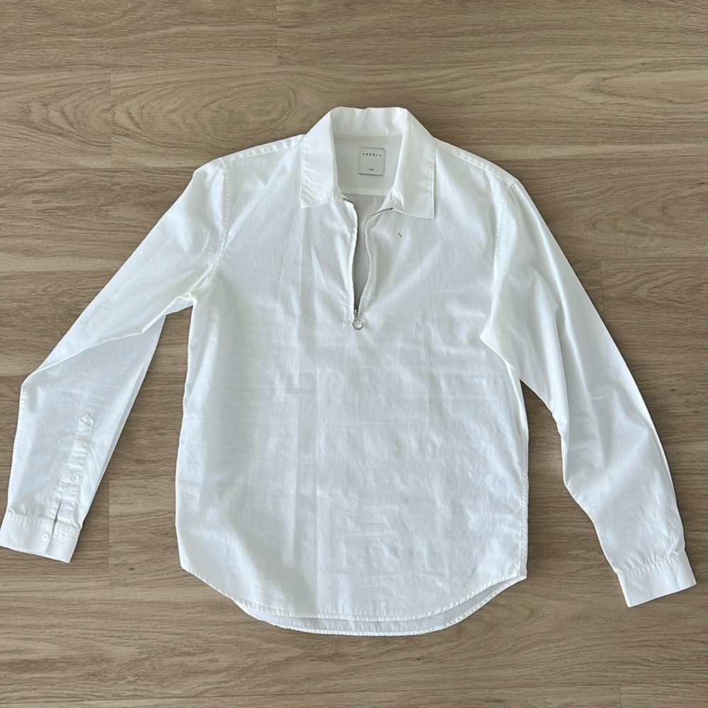 Sandro Button Down with Zipper Mens